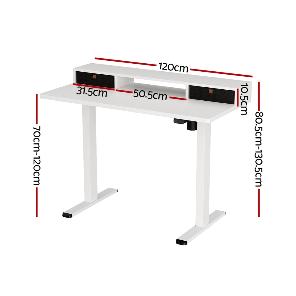 Artiss 120cm Electric Standing Desk with Storage Drawer