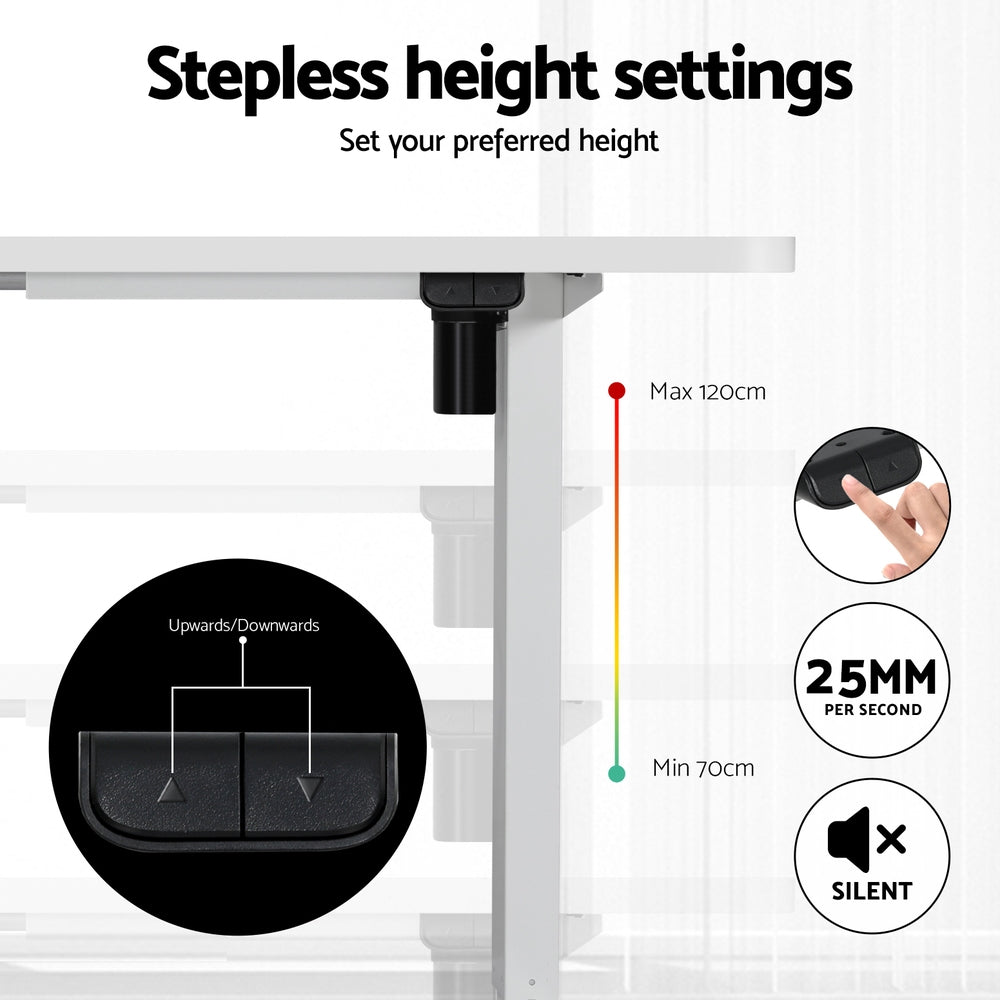 Artiss 120cm Electric Standing Desk with Storage Drawer
