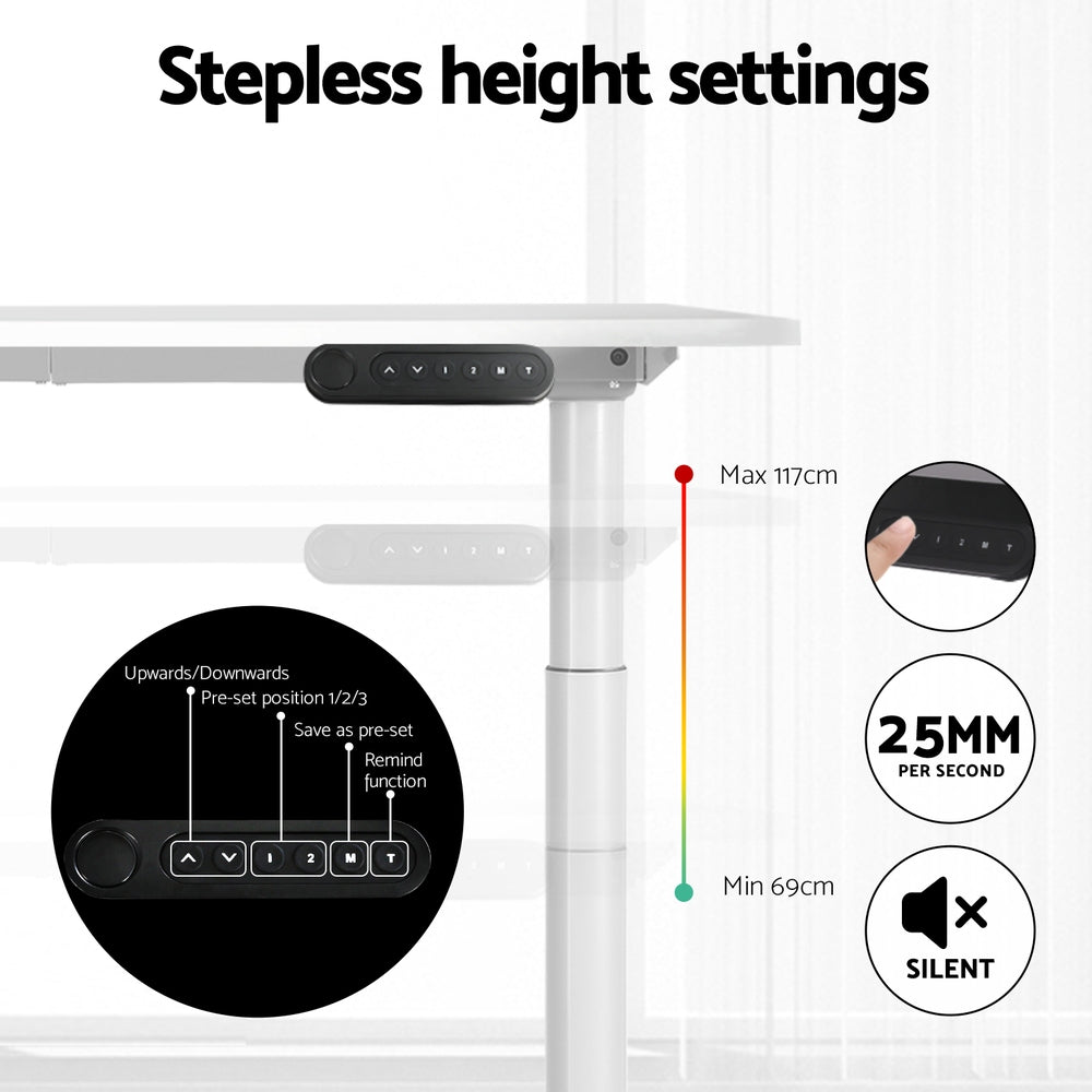 Artiss 120cm Electric Standing Desk with Storage