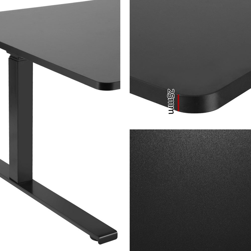 Artiss 160cm L-Shape Motorized Standing Desk - Black