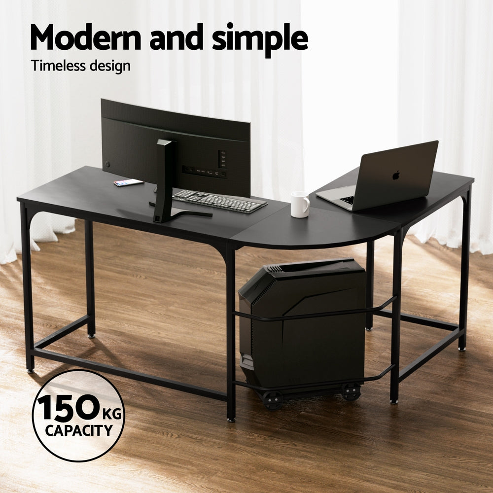 Artiss L-Shape Computer Desk & Ergonomic Mesh Office Chair Set