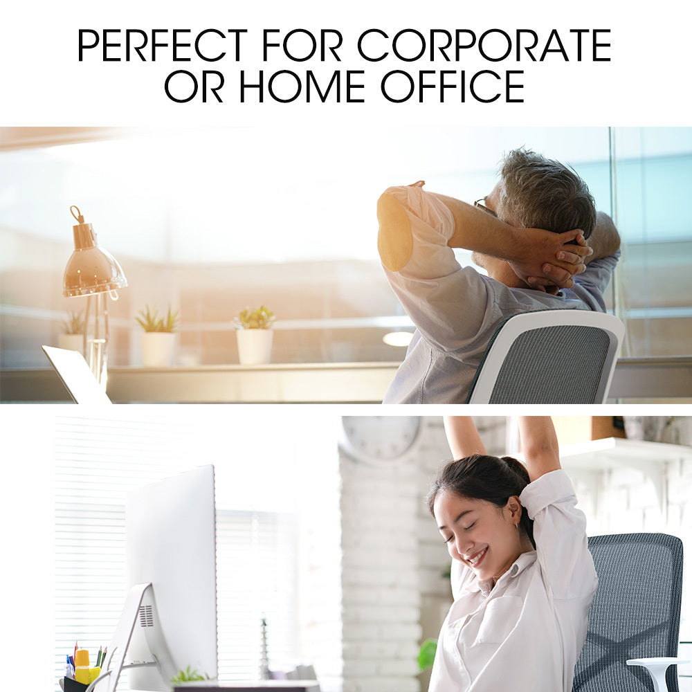 FORTIA Ergonomic Office Chair – Coolmesh Fabric, Adjustable Recline, Blue/White