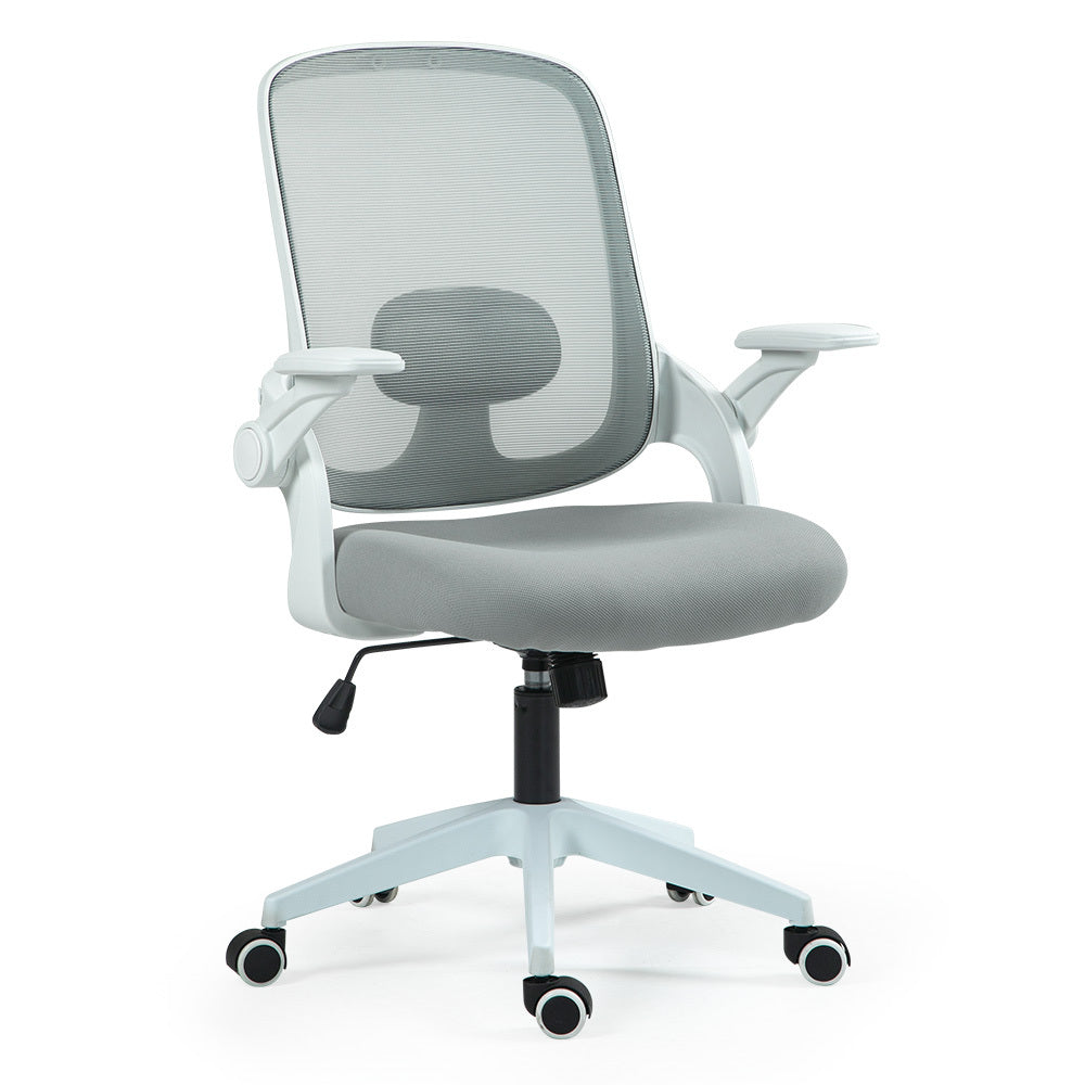 Fortia Ergonomic Desk Chair – Coolmesh Fabric, Grey/White, Adjustable Recline