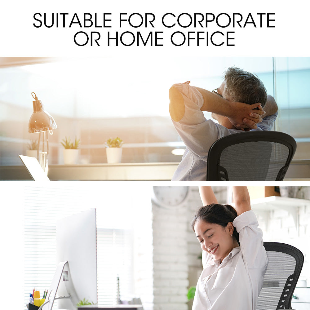 FORTIA Ergonomic Office Chair – Coolmesh Fabric, Adjustable Recline, Black/Black