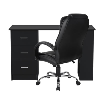 Artiss 120cm Desk & Executive Chair Set – Black PU Leather, High Back