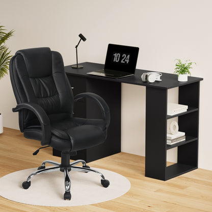 Artiss 120cm Desk & Executive Chair Set – Black PU Leather, High Back