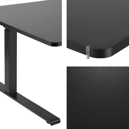 Artiss 160cm L-Shape Motorized Standing Desk - Black