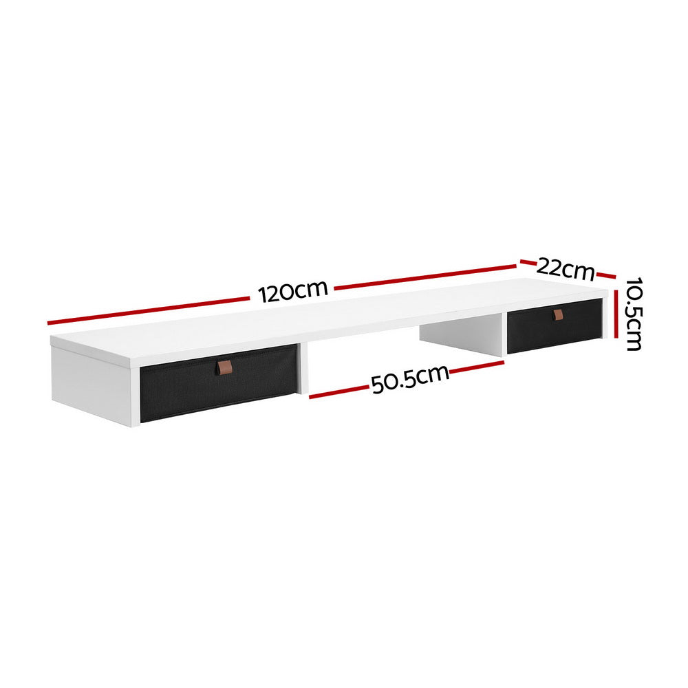 Artiss Standing Desk Storage Shelf with Removable Drawer – 120cm