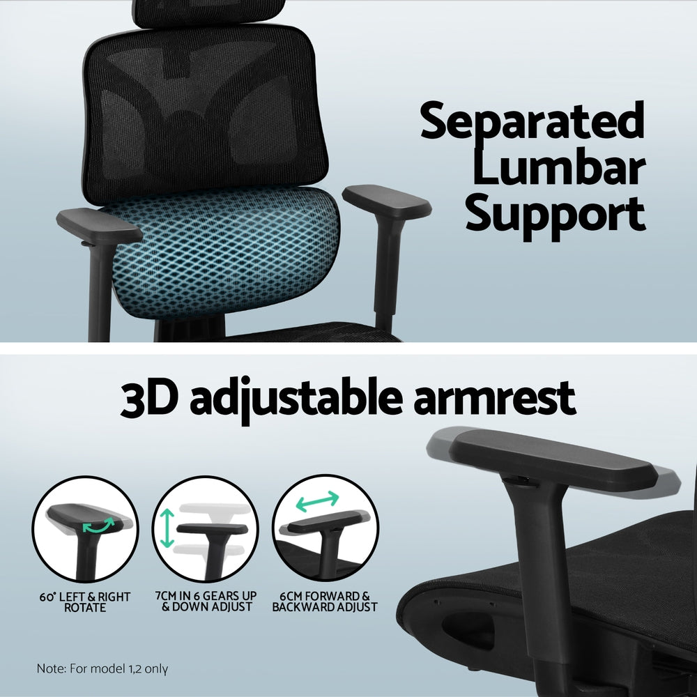 Artiss L-Shape Computer Desk & Ergonomic Mesh Office Chair Set
