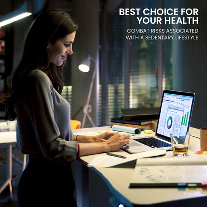 FORTIA 3-Motor Corner Standing Desk – 173x173cm, Walnut/Black