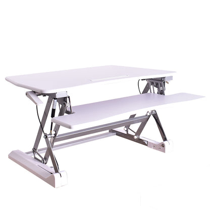FORTIA 90cm Adjustable Desk Riser – Sit to Stand for Dual Monitors