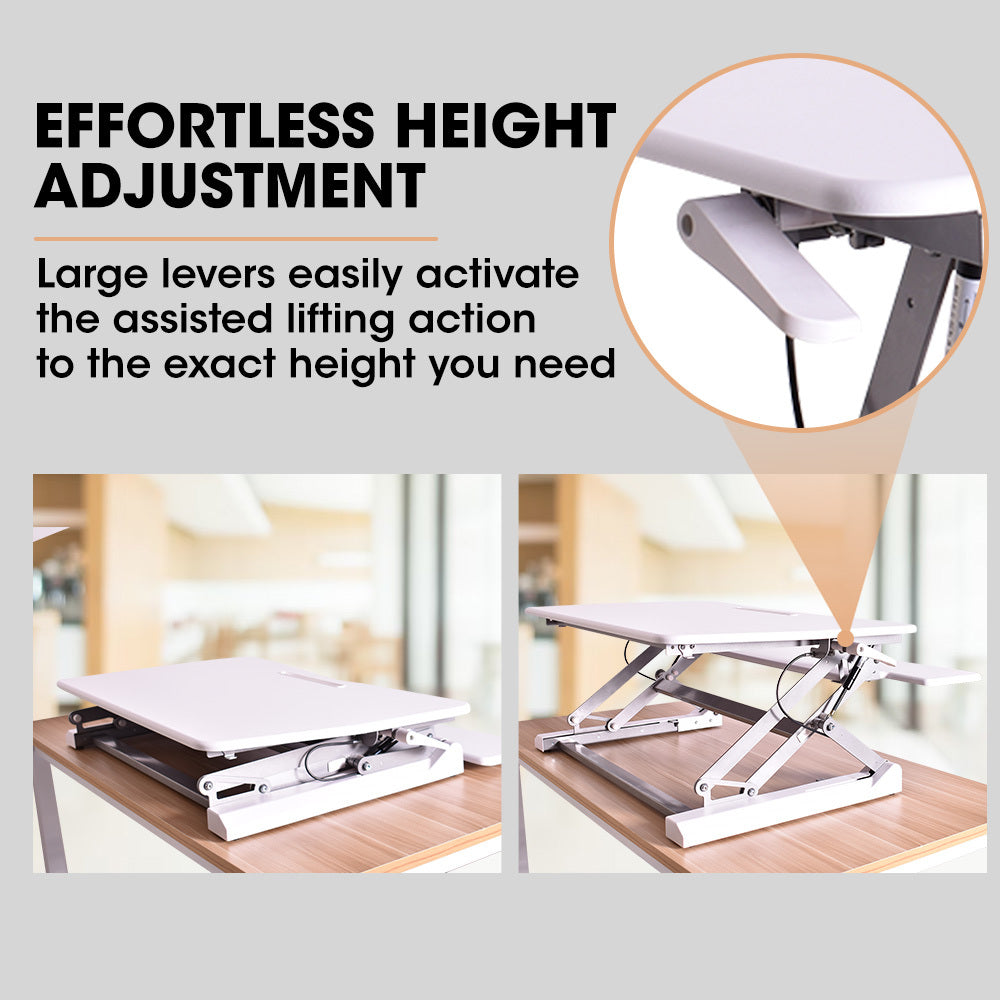 FORTIA 90cm Adjustable Desk Riser – Sit to Stand for Dual Monitors