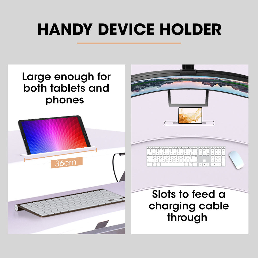 FORTIA 90cm Adjustable Desk Riser – Sit to Stand for Dual Monitors