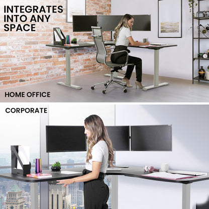 Fortia Corner Standing Desk, Electric Height Adjustable, 1730W
