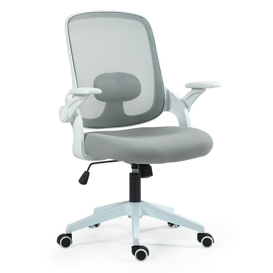 Fortia Ergonomic Desk Chair – Coolmesh Fabric, Grey/White, Adjustable Recline