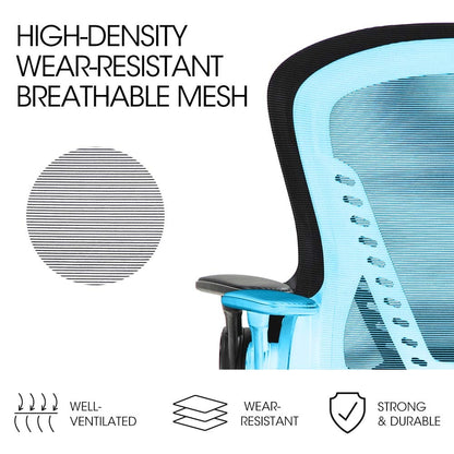 FORTIA Ergonomic Office Chair – Coolmesh Fabric, Adjustable Recline, Black/Black