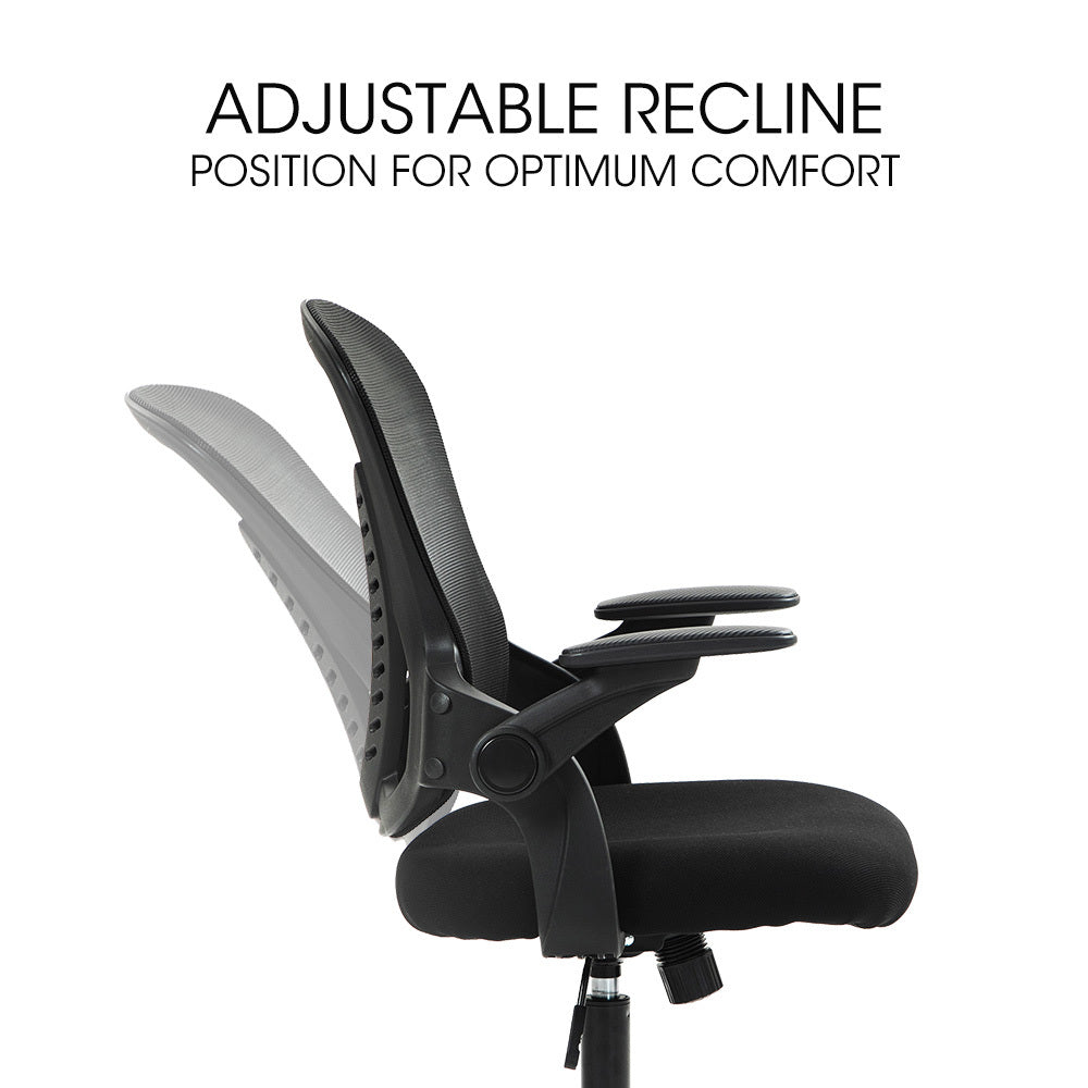 FORTIA Ergonomic Office Chair – Coolmesh Fabric, Adjustable Recline, Black/Black