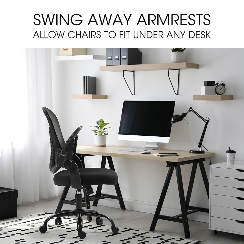 FORTIA Ergonomic Office Chair – Coolmesh Fabric, Adjustable Recline, Black/Black