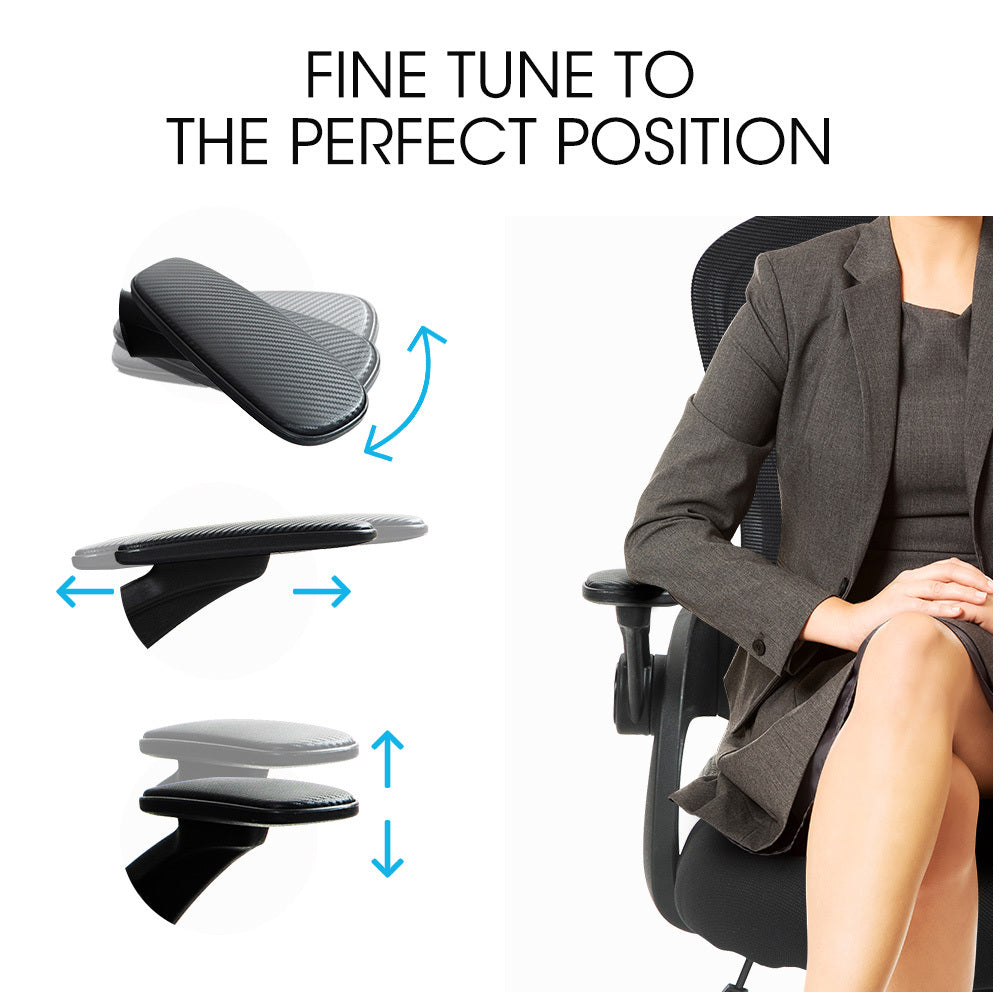 FORTIA Ergonomic Office Chair – Coolmesh Fabric, Adjustable Recline, Black/Black