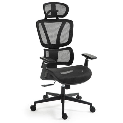 Fortia Ergonomic Desk Chair – Black Mesh, Lumbar Support, Recline & Headrest