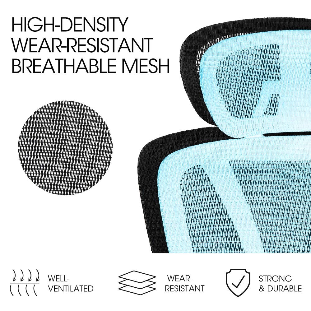 Fortia Ergonomic Desk Chair – Black Mesh, Lumbar Support, Recline & Headrest