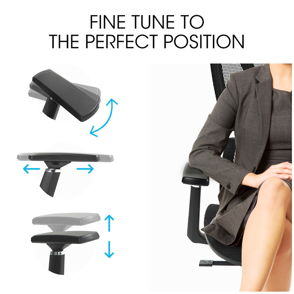 Fortia Ergonomic Desk Chair – Black Mesh, Lumbar Support, Recline & Headrest