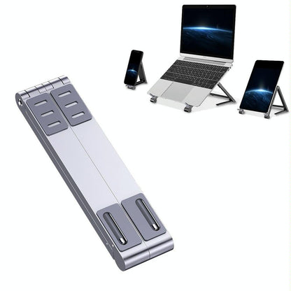 Foldable Metal Laptop Cooling & Ergonomic Stand – Gray