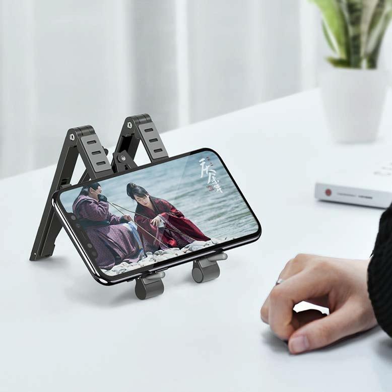 Foldable Metal Laptop Cooling & Ergonomic Stand – Gray