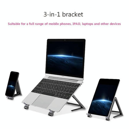 Foldable Metal Laptop Cooling & Ergonomic Stand – Gray
