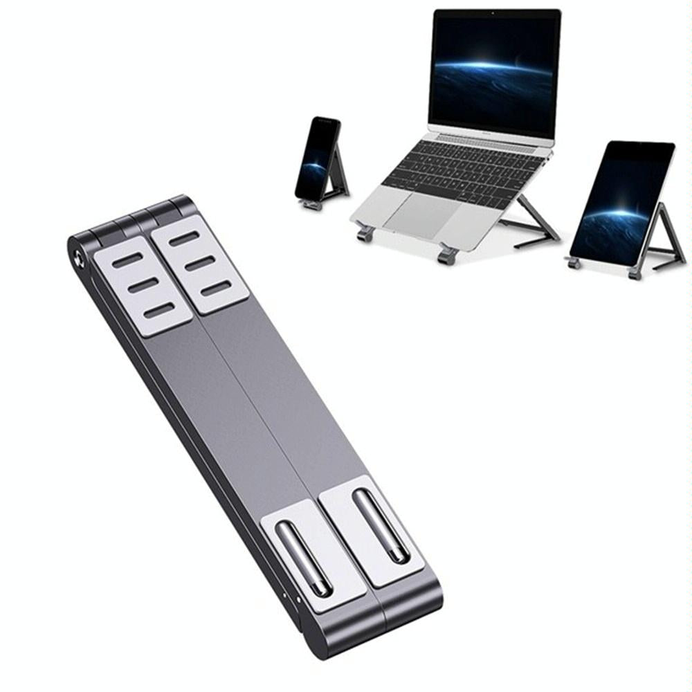 Foldable Metal Laptop Cooling & Ergonomic Stand – Gray