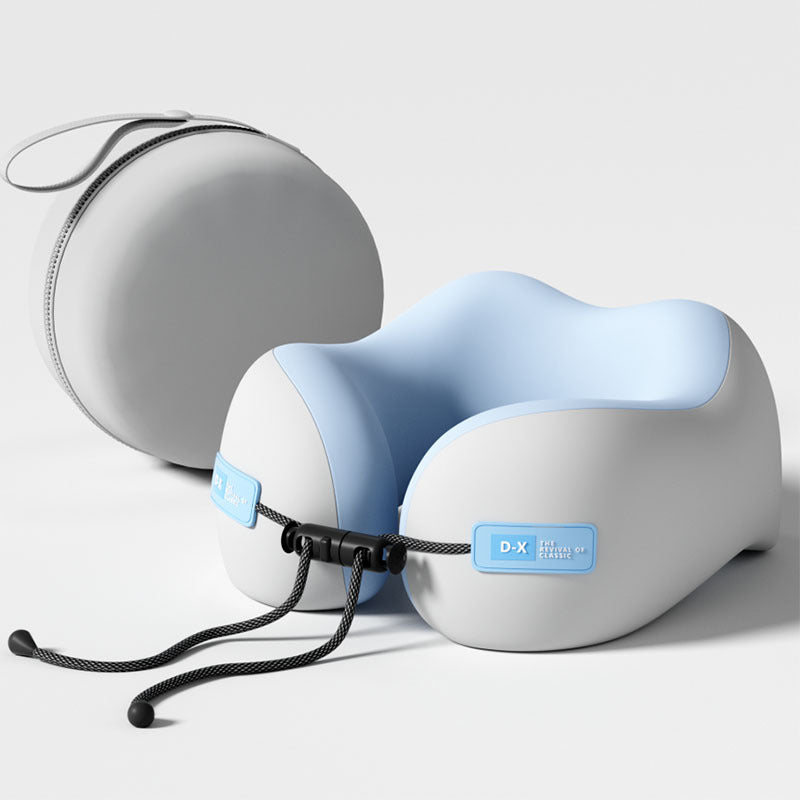 Blue & Grey Memory Foam Neck Support Pillow for Office